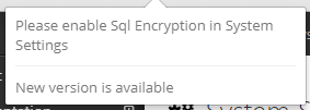 SQL encryption notification