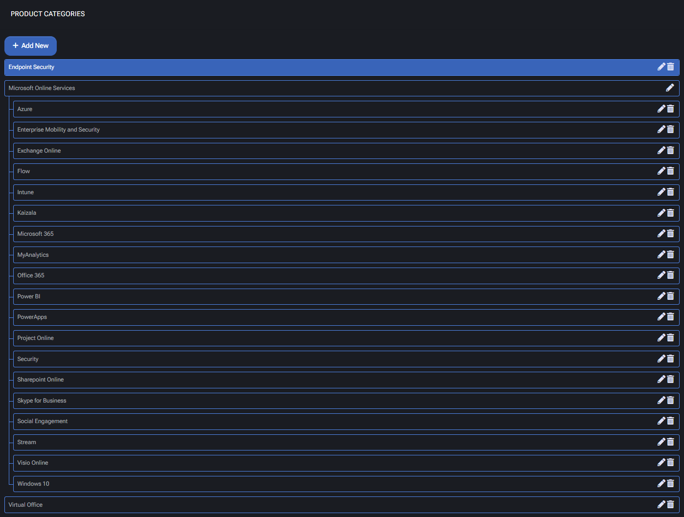 Product Categories