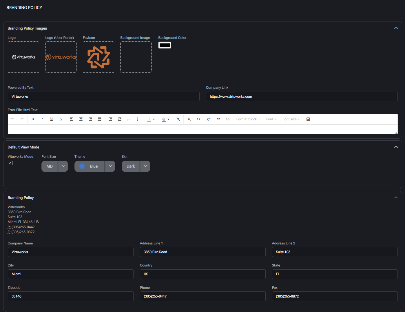 Branding Policy Configuration