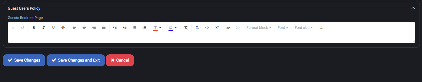 Guest User Redirect Branding Settings