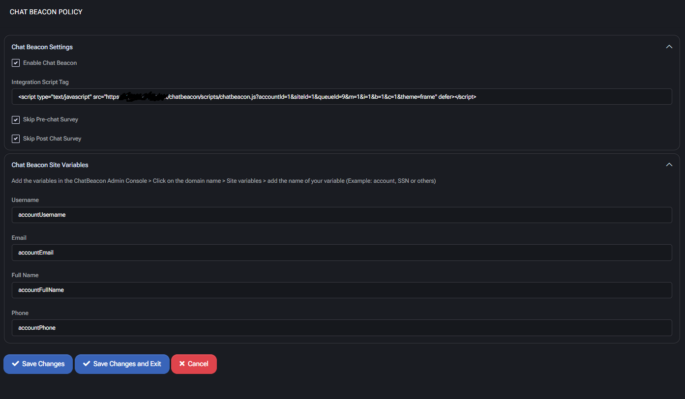 Chat Beacon Policy