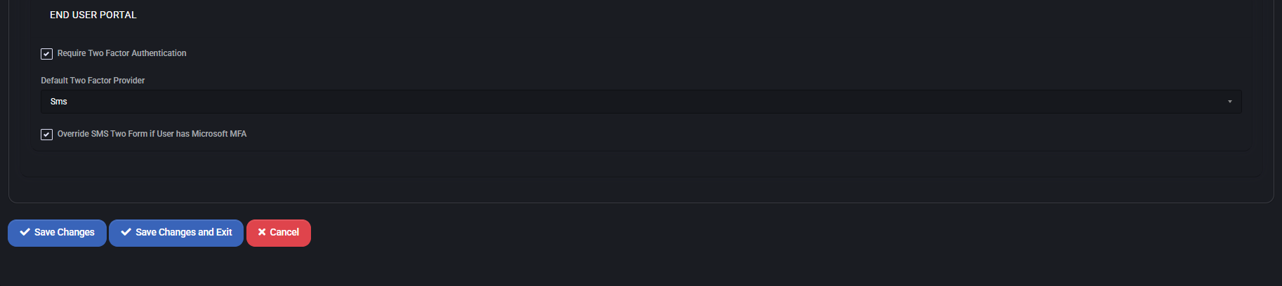 MSPControl 2FA Configuration