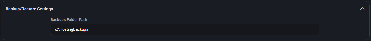 Backup/Restore Settings