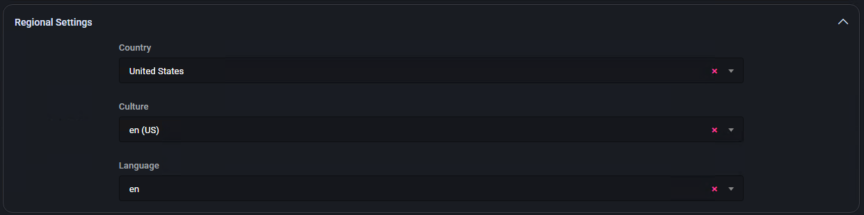 Regional Settings