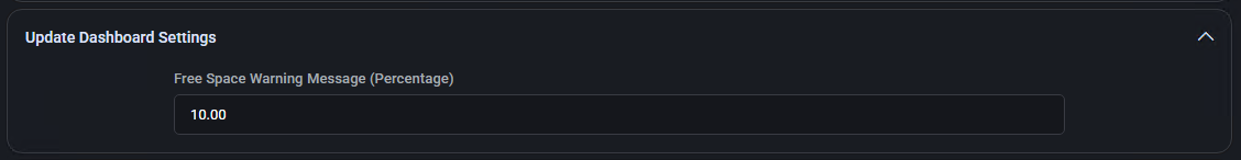 Update Dashboard Settings