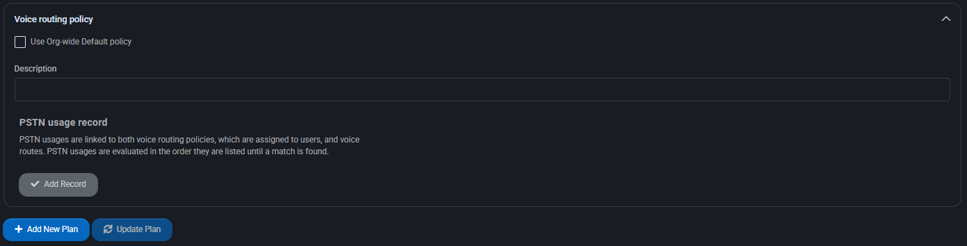 Voice Routing Policy