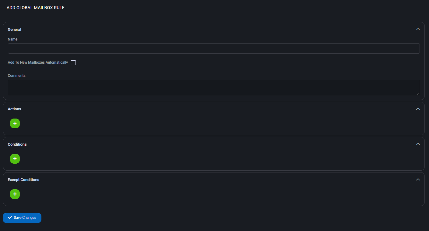 Create or Edit Global Mailbox Rule