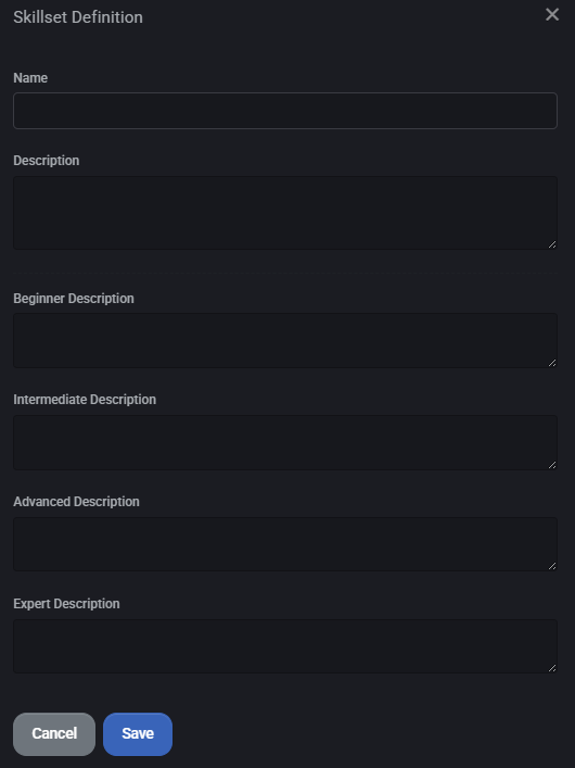 Skillset Definitions
