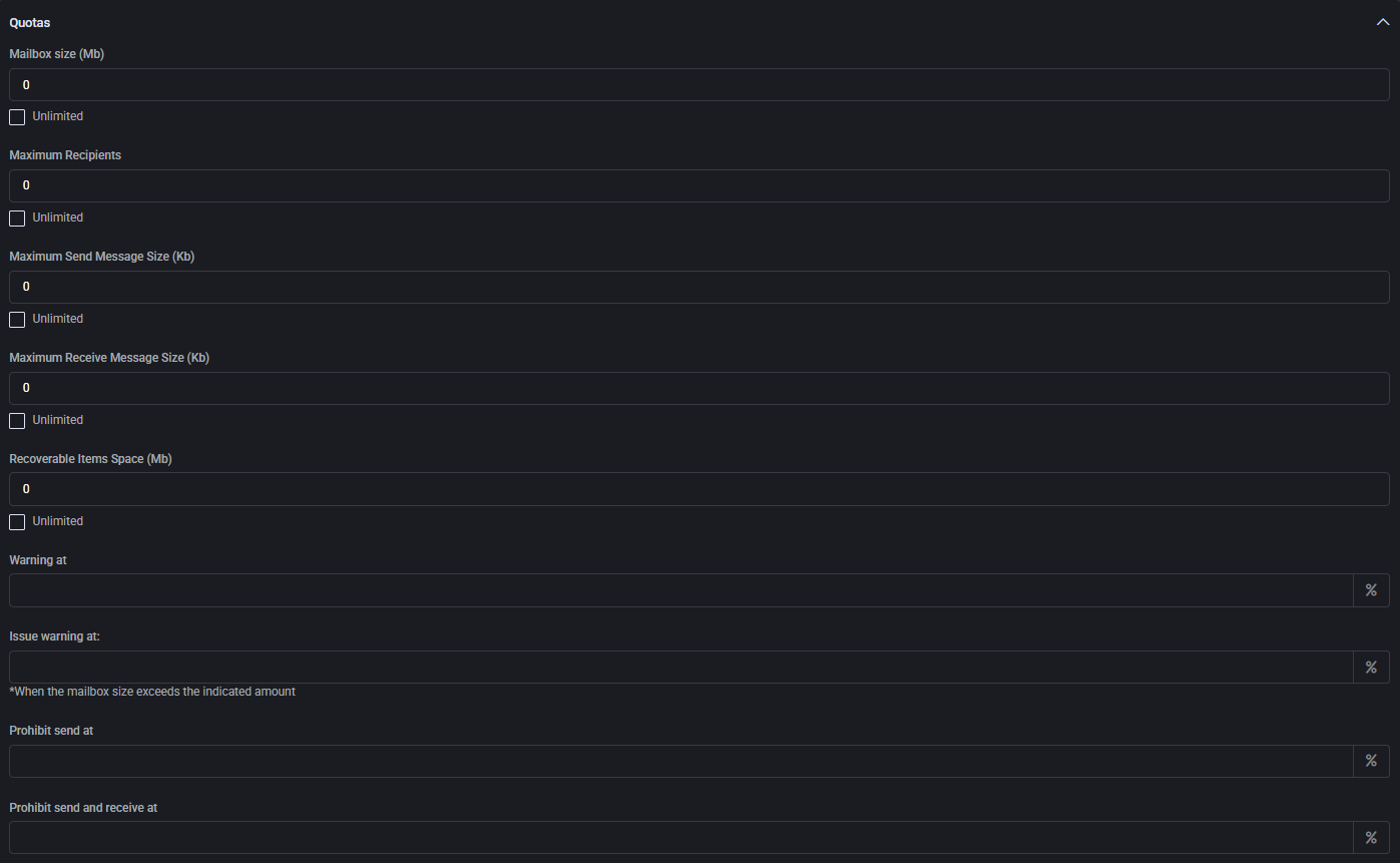 Global Exchange Mailbox Plans