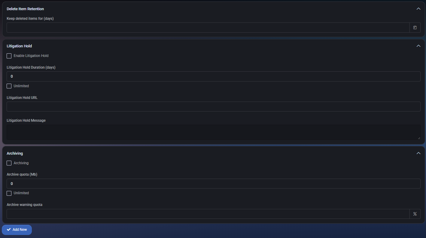 Global Exchange Mailbox Plans