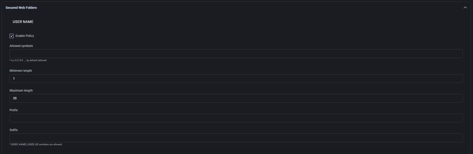Secured Web Folders