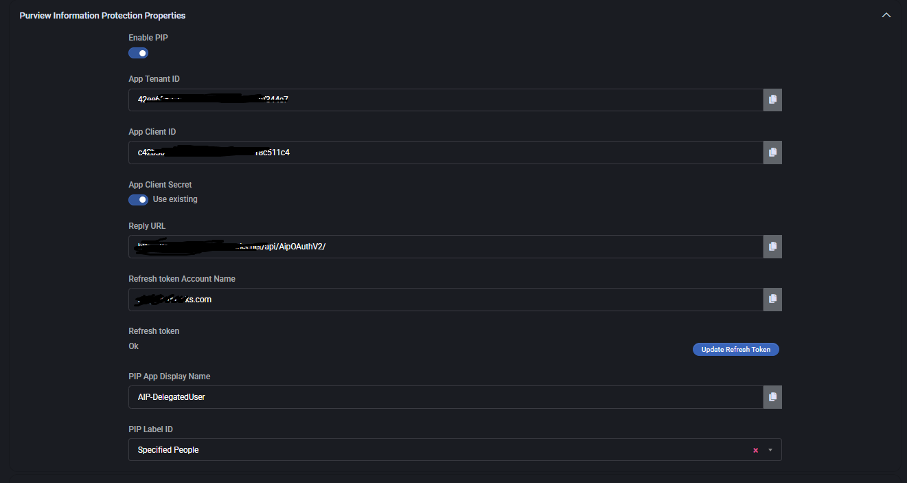 Purview Information Protection Properties