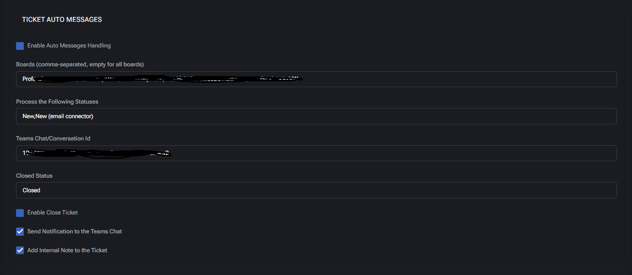 Ticket Auto Messages