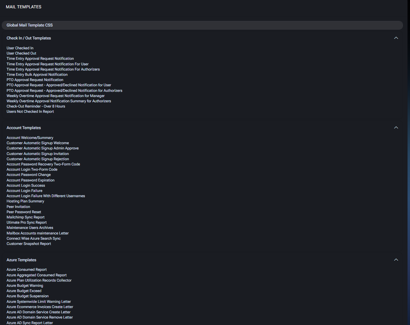 Mail Templates