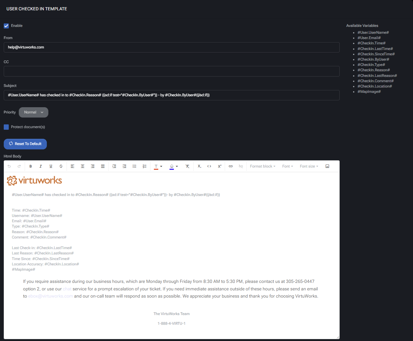 Template Editor