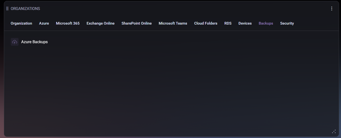 Backups Tab
