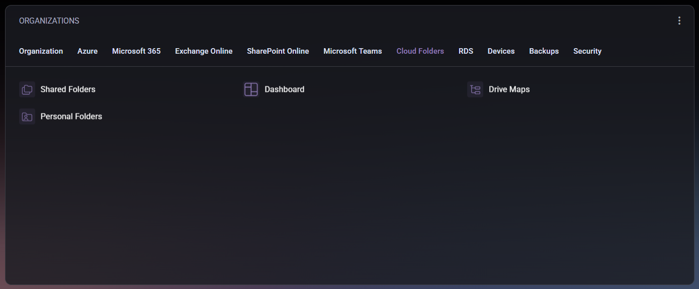 Cloud Folders Tab