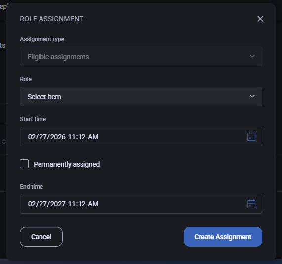 Add Eligible Assignment