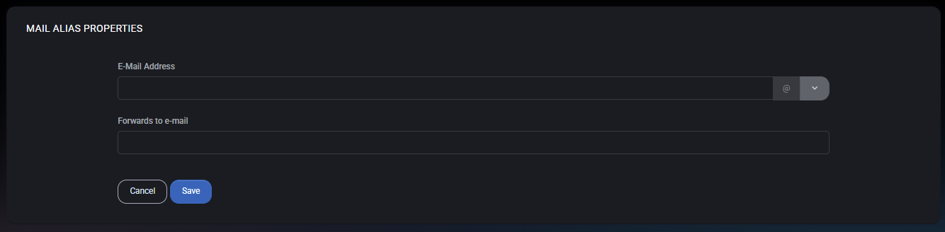 Mail Aliases Properties