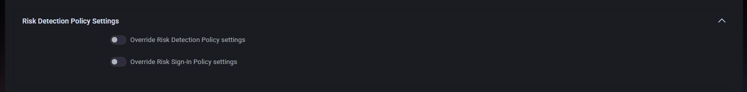 Risk Detection Policy Settings